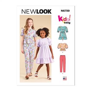 New Look Pattern 6739 Children's and Girls' Dress, Top and Pants