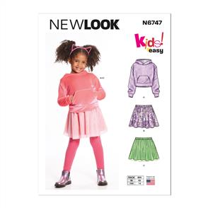 New Look Pattern 6747 Children's Hoodie and Skirts