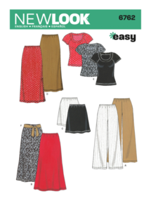 New Look Pattern 6762 - Misses' knit Pants, Skirt and Top