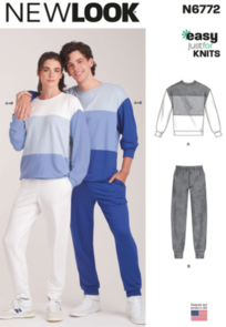 New Look Sewing Pattern Unisex Knit Top and Pants N6772