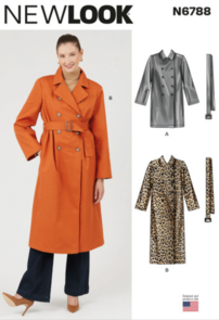 New Look Sewing Pattern Misses' Trench Coat in Two Lengths and Belt N6788