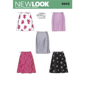 New Look Pattern 6843 Misses Skirts