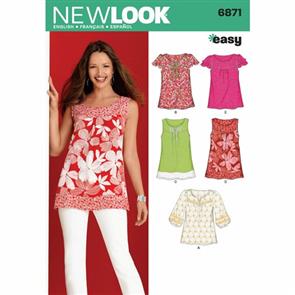 New Look Pattern 6871 Misses Tops