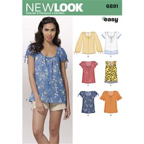 New Look Pattern 6891 Misses Tops