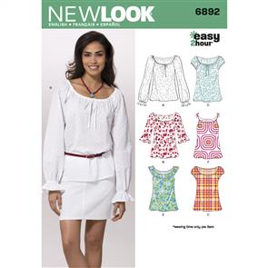 New Look Pattern 6892 Misses Tops