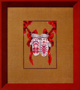 Mirabilia Cross Stitch Chart + Bead Pack - Red Mittens by Nora Corbett