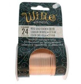 The Beadsmith 24 Gauge - Rose Gold Color Wire