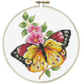 Needle Art World  No-Count Cross Stitch Kit - Butterfly Bouquet