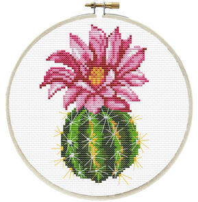 Needle Art World Ladybird No-Count Cross Stitch Kit - Pink Cactus