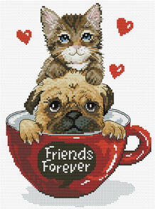 Needle Art World  No-Count Cross Stitch Kit - Friends Forever