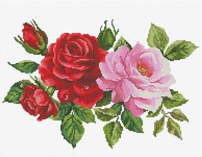 Needle Art World  No-Count Cross Stitch Kit - Rose Bouquet