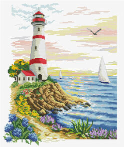 Needle Art World  No-Count Cross Stitch Kit - Lighthouse Cape