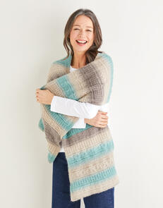 Sirdar Long Textured Wrap Shawl in  Shawlie - Knitting Kit / Pattern