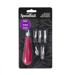 Speedball #1 Lino 5 Cutter Assortment with handle (Hangsell)