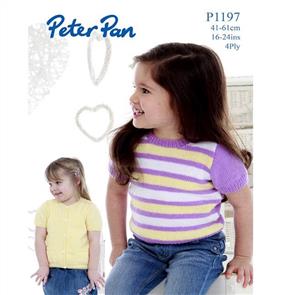 Peter Pan P1197 Short Sleeved Cardigan and Striped Sweater