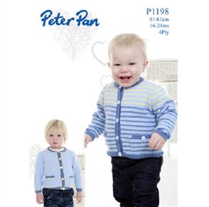 Peter Pan P1198 Cardigan with Contrast Bands and Striped Cardigan