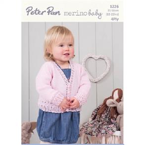 Peter Pan P1226 - V Neck Cardigan - Knitting Pattern