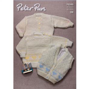 Peter Pan P1245 Heart Sweater, Cardigan and Waistcoat