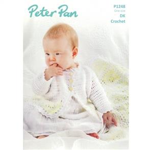 Peter Pan Pattern P1248 Crochet Blanket and Cardigan