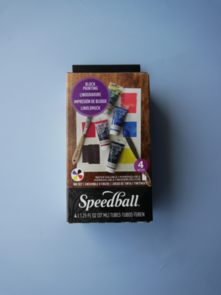 Speedball Block Printing 4 Ink Set (37ml tubes black, red, blue, yellow)