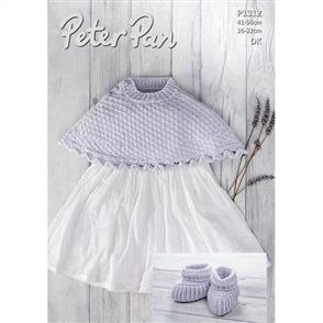 Peter Pan P1312 Poncho and Bootees