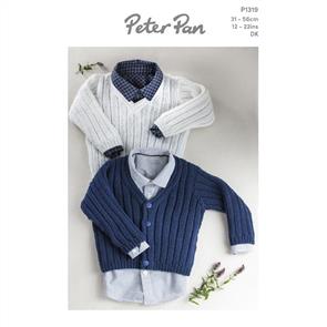 Peter Pan P1319 - Ribbed V-Neck Cardigan & Sweater