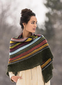 Blue Sky Fibers Woolstok Light - 14 Colour Shawl - Knitting Pattern / Kit