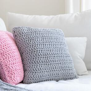 Hoooked RibbonXLSolid: Crochet Cushion kit - Silver Grey