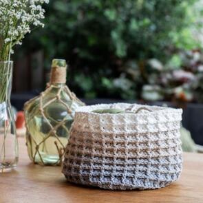Hoooked Wavy Blends : Tromso Basket - Sandy Grey