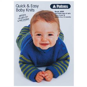 Patons Book 6000 - Baby Easy Knits 4 & 8ply - 8 Designs