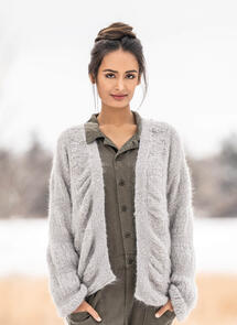 Blue Sky Fibers Brushed Suri - Denmark Cardi - Knitting Pattern / Kit