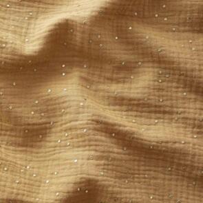 Domotex Double Gauze Glitter 100% Cotton - 130gsm Camel with Spots