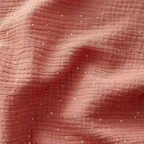 Domotex Double Gauze Glitter 100% Cotton - 130gsm Marsala with Spots