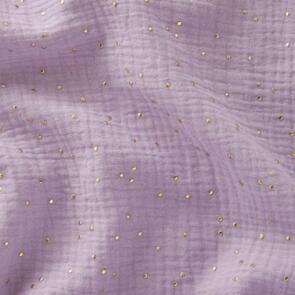 Domotex Double Gauze Glitter 100% Cotton - 130gsm Purple with Spots