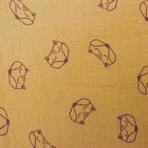 Domotex Printed Double Gauze 100% Cotton - 130gsm Brown Fox