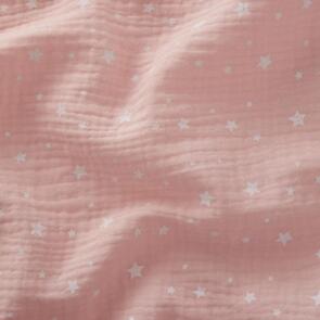 Domotex Printed Double Gauze 100% Cotton - 130gsm Stars - Pink