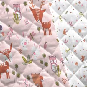 Domotex Reversible Quilted Heavy Fabric - 360gsm Woodland Deer