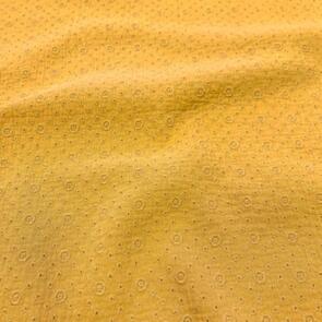 Domotex Embroidered Double Gauze - 170gsm Agnes Mustard