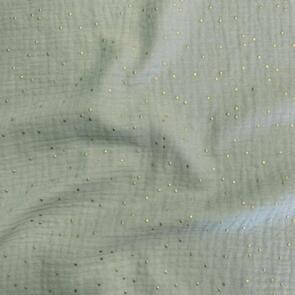 Domotex Double Gauze Glitter 100% Cotton - 130gsm Green with Spots