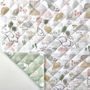 Domotex Reversible Quilted Heavy Fabric - 360gsm Elephant