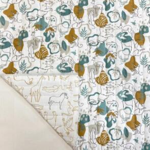 Domotex Reversible Quilted Fabric - 310gsm Jungle Animals
