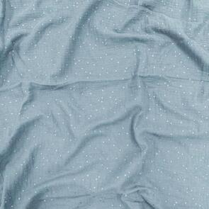 Domotex Double Gauze Glitter 100% Cotton - 130gsm Blue with Spots