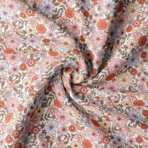 Domotex Printed Jersey - 220gsm Apricot Florals