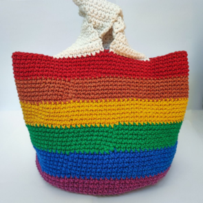 Hoooked Eco Barbante Milano : Japanese Knot Bag - Rainbow colors