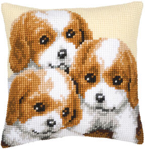 Vervaco  Cross Stitch Cushion Kit - 3 Puppies
