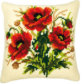 Vervaco  Cross Stitch Cushion Kit - Poppies