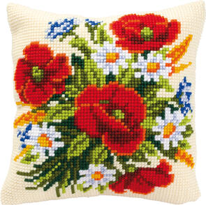 Vervaco  Cross Stitch Cushion Kit - Flowers #4