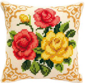 Vervaco  Cross Stitch Cushion Kit - Flowers #1