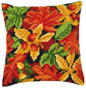 Vervaco Cross Stitch Cushion Kit - Autumn leaves