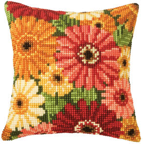Vervaco  Cross Stitch Cushion Kit - Summer flowers